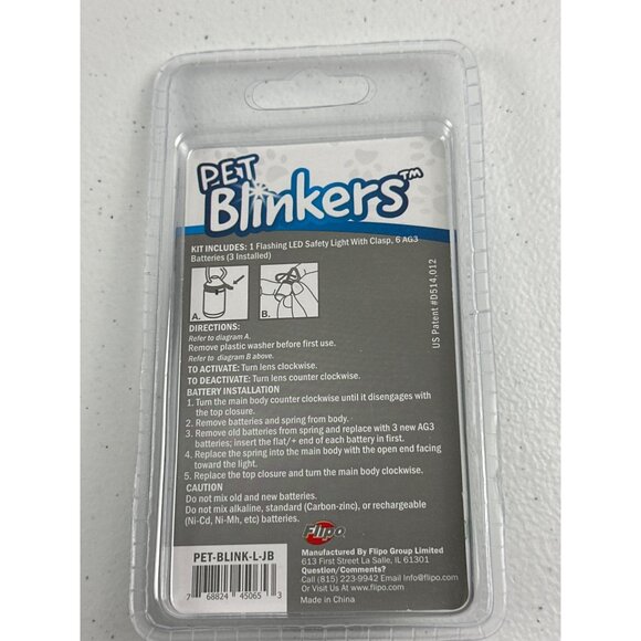 Pet Blinker Large Breed Safety Light Flashes Jade & Blue For Large Dog Collars - Picture 4 of 6